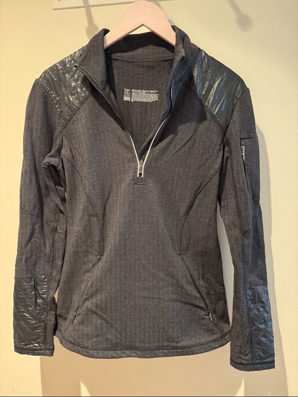 VICTORIA’S SECRET | VSX Grey Black Quarter-Zip Herringbone Track Jacket Medium M